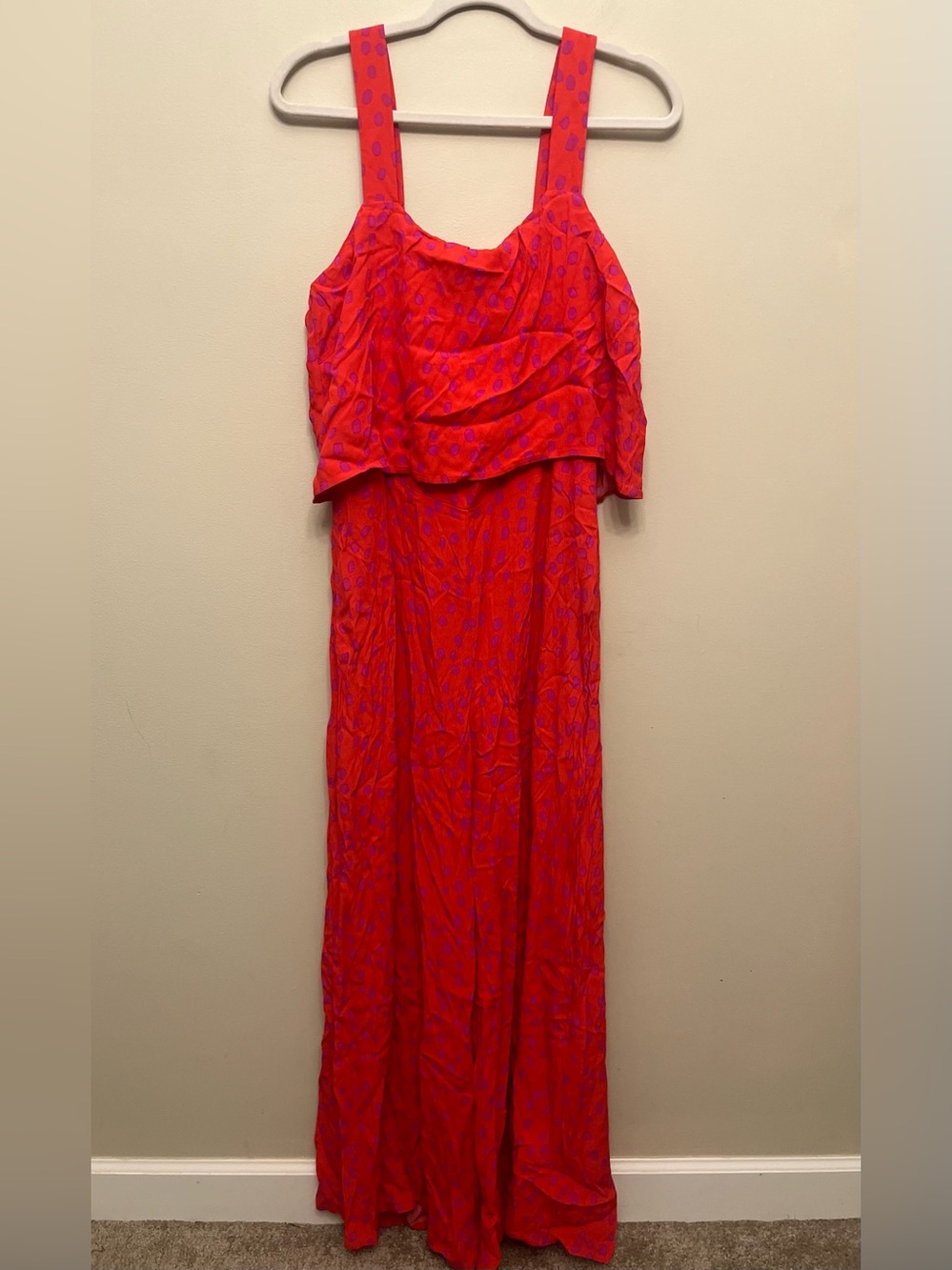 NWT $189 Mister Zimi Luca Jumpsuit in Red Purple Spot Women's Size 10 US / 14 AU